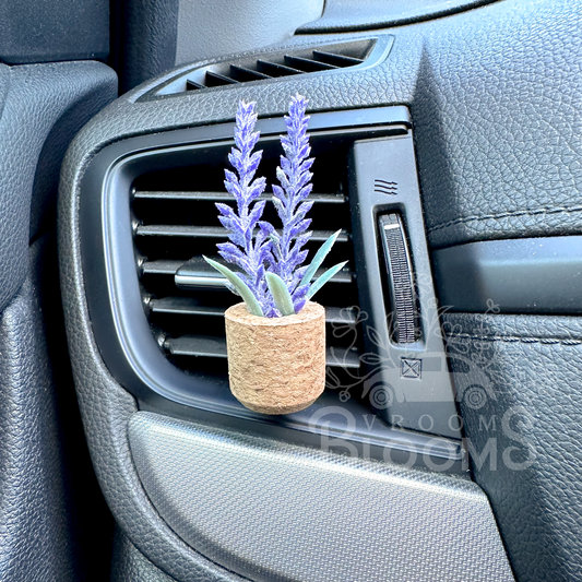 Lavender Plant Clip Car Air Freshener Diffuser with 3mL bottle of fragrance oil