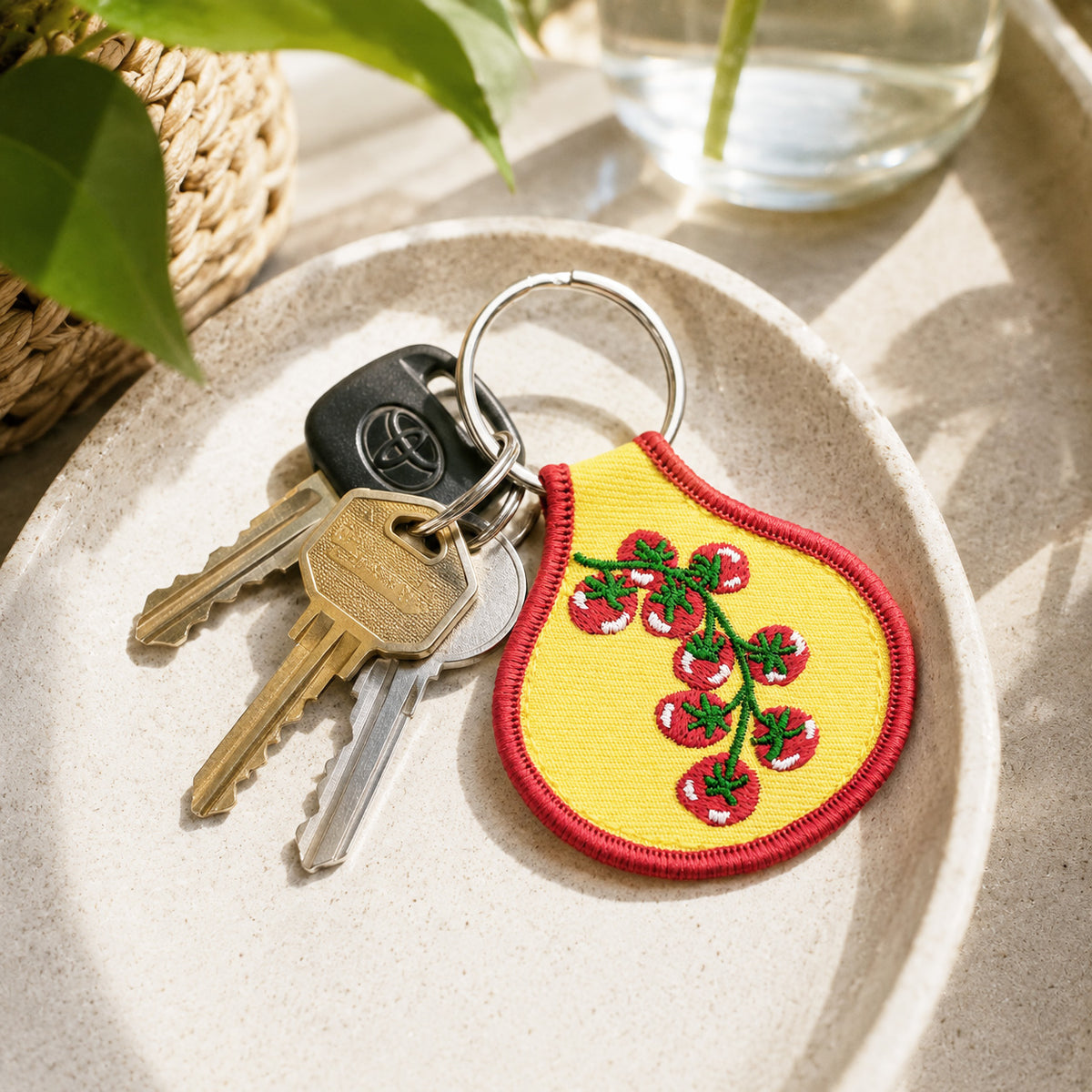 Embroidered Patch Keychain - Snake Plant