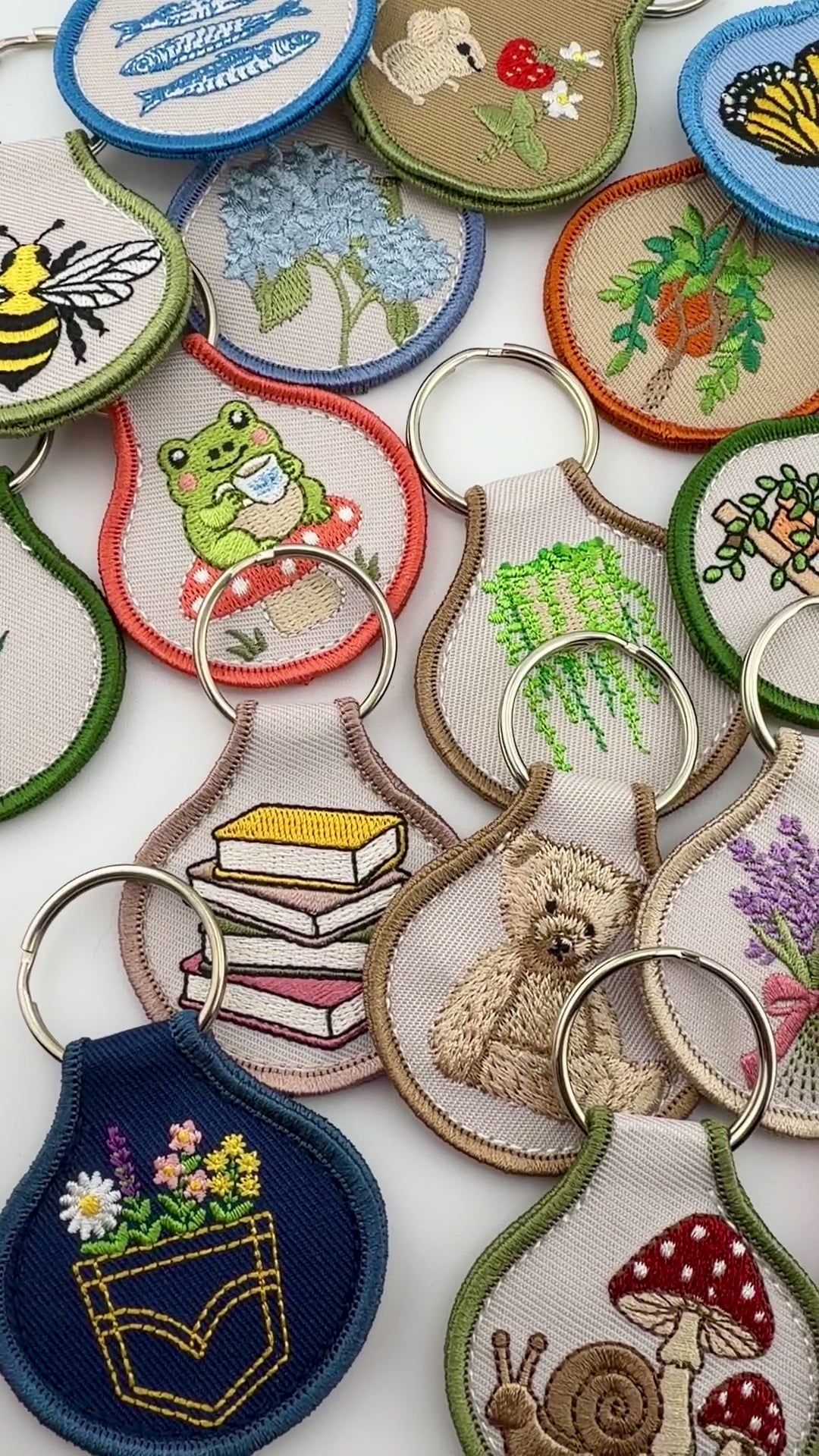Embroidered Patch Keychain - Snake Plant